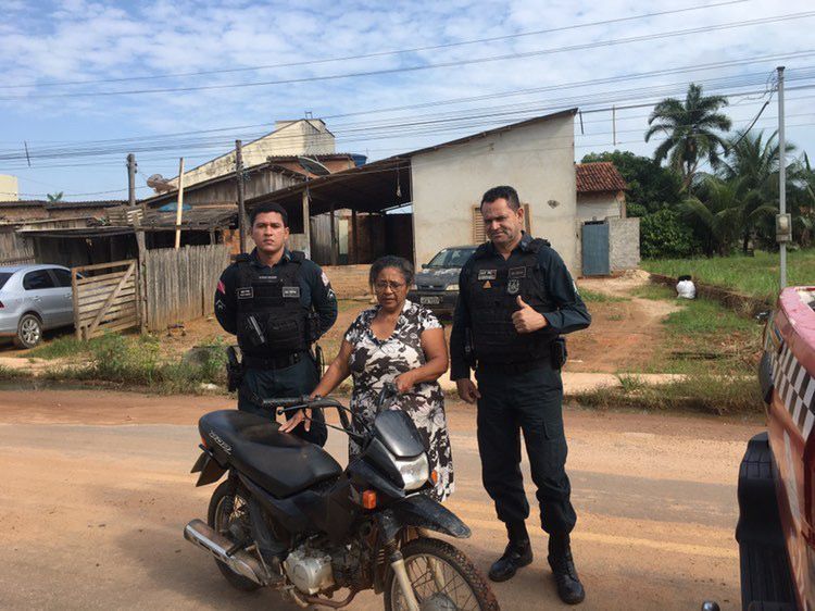 PM recupera moto de mulher que foi assaltada por dupla de bandidos em Tucumã