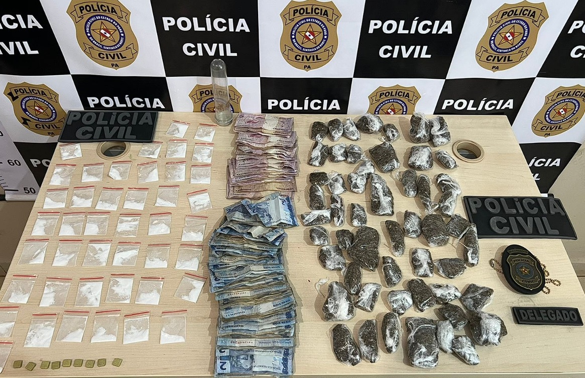 Homem suspeito de tráfico é preso com várias drogas em Conceição do Araguaia
